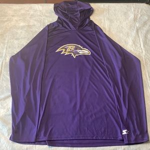 3XL Starter Baltimore Ravens light weight long sleeve hoodie